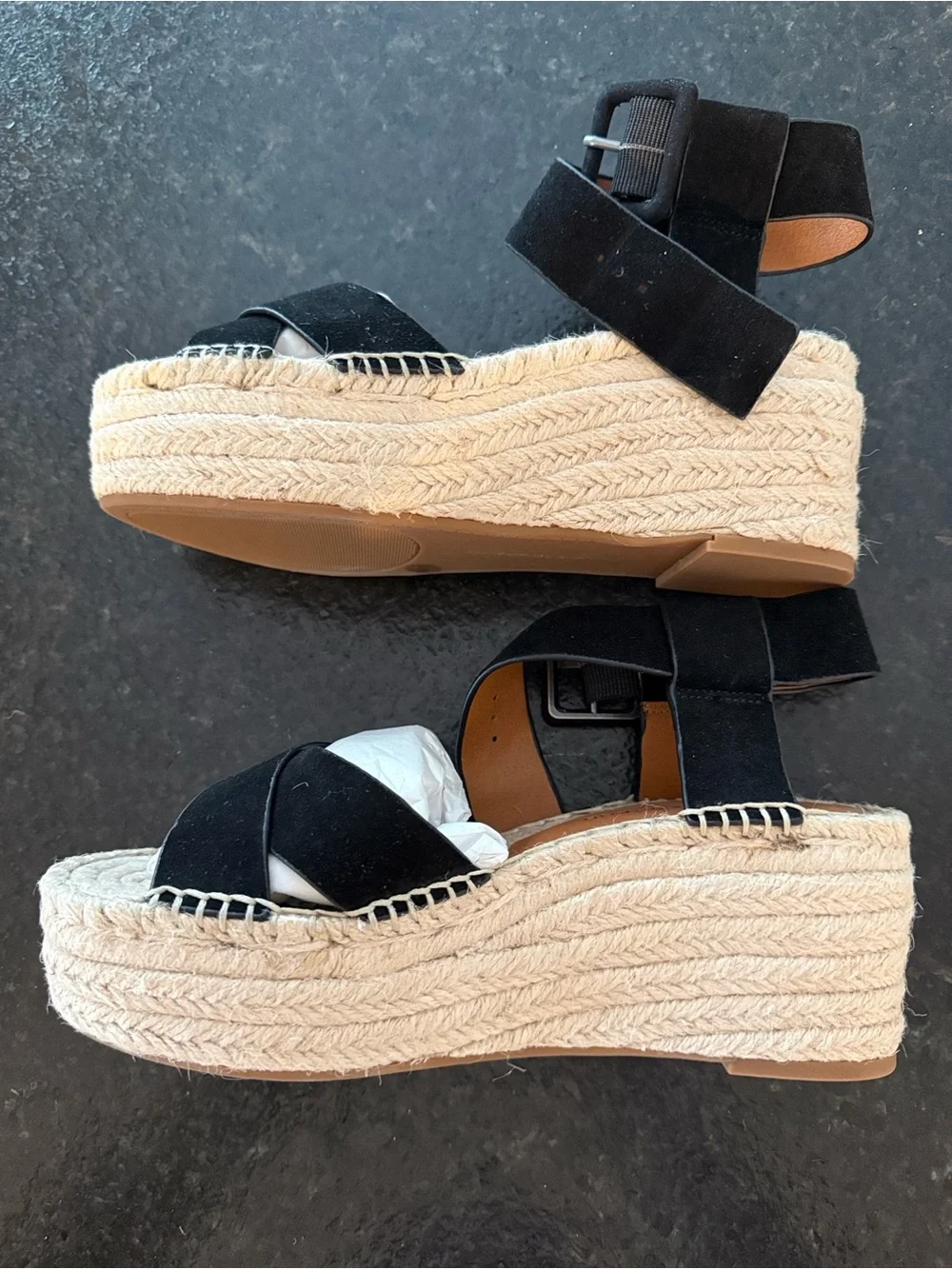 Lucky Brand Black Wedge Sandals